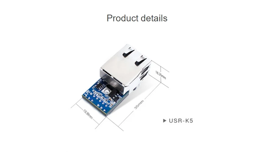 

USR-K5 Kport крошечного размера двунаправленная передача UART TTL в модуль преобразователя Ethernet