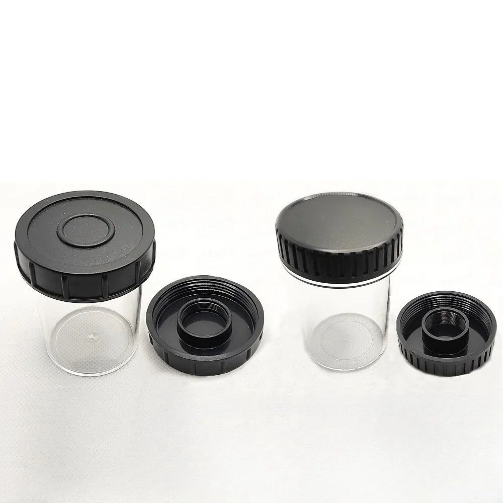 2PCS/Set Microscope Objective Lens Protection Box Plastic Dustproof Storage Case Compatible with RMS M25 M26 M27 Thread