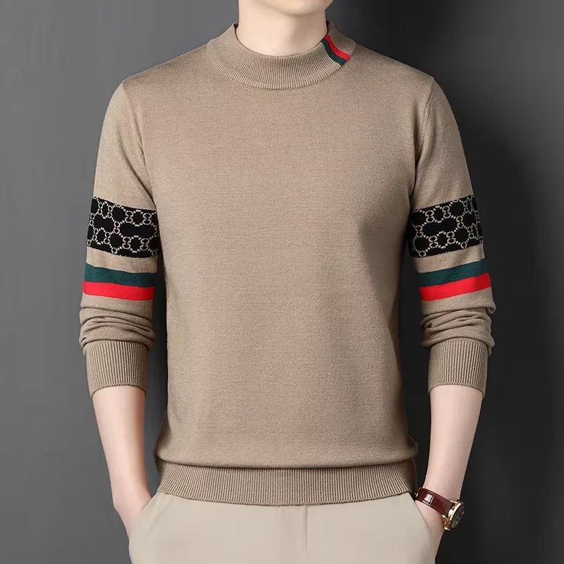 Designer's New Round Neck Sweater Men's Autumn New Winter Fashion Luxury Brand Letter Jacquard High-End Casual Knitted Pullover
