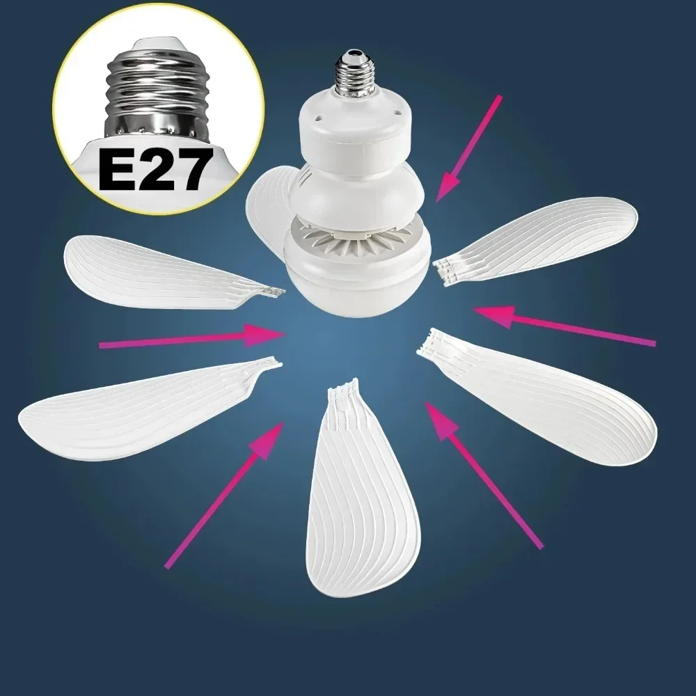 Inteligente LED Luz Ventilador de teto, mudo, elétrico, baixo perfil, controle remoto, design moderno, E27