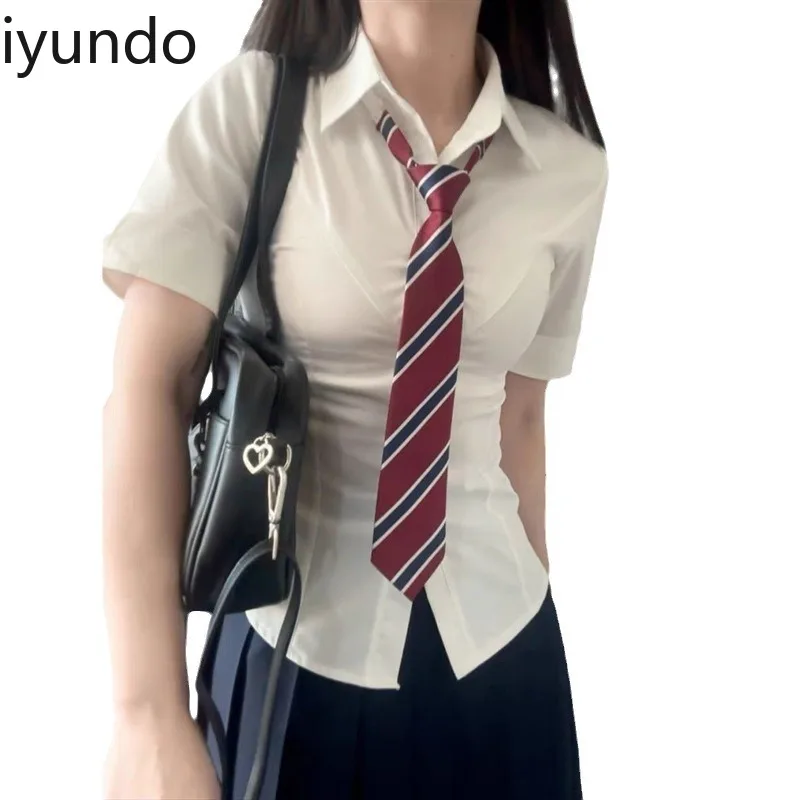 Pure damesblouse in schoolmeisjesstijl - herfst/winter slim fit getailleerde taille witte top lange/korte mouw casual/kantooroutfits