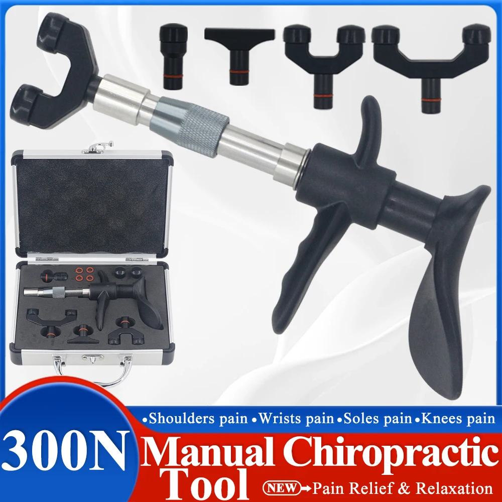 

300N Manual Chiropractic Gun Adjustable Spine Correction Spinal Massager Pain Relief Body Relaxation Stainless Steel Massager