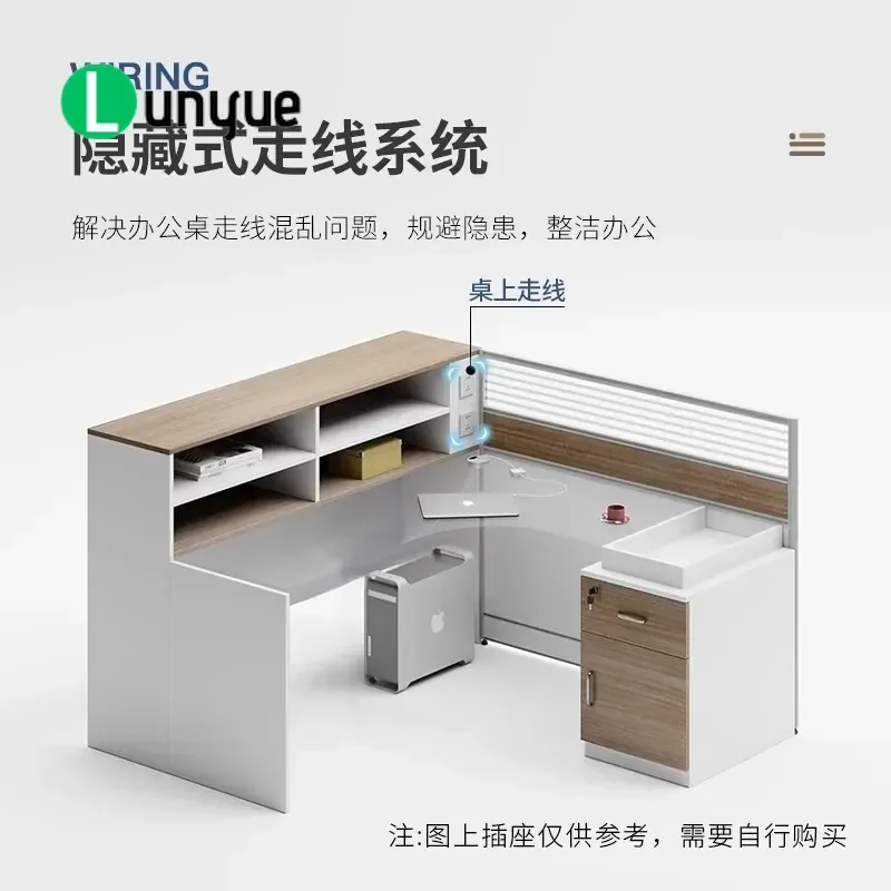 4 6 8 Person Office Desk and Chair Combination Staff Workstation with Screen Partition Card Seat Modern Furniture for Finance
