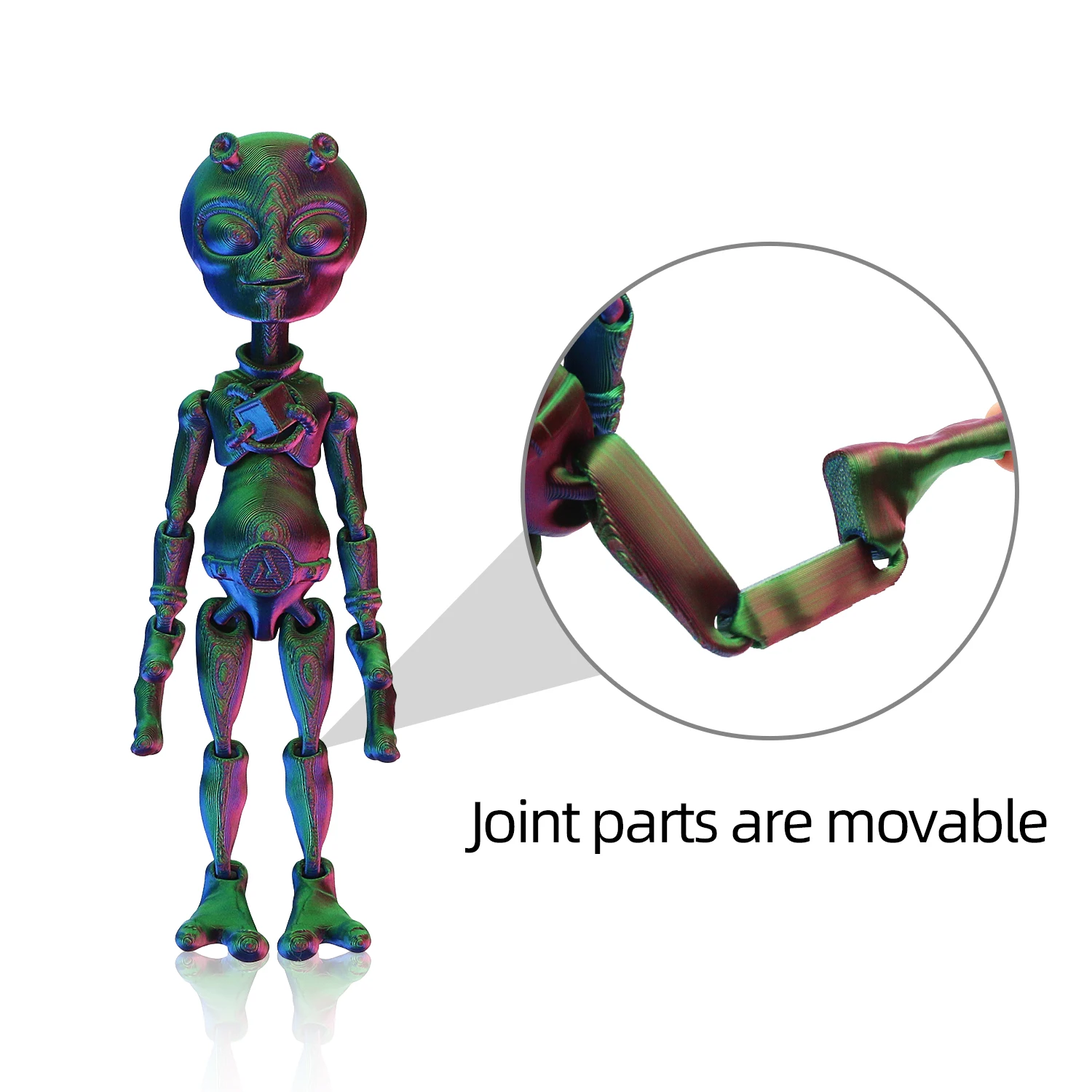ของเล่นเอเลี่ยนพิมพ์ 3 มิติพร้อมข้อต่อที่สามารถเคลื่อนย้าย ของเล่นของขวัญขนาดเล็กที่สร้างสรรค์และแปลกใหม่ ความบันเทิงแบบโต้ตอบระหว่างพ่อแม่และลูก