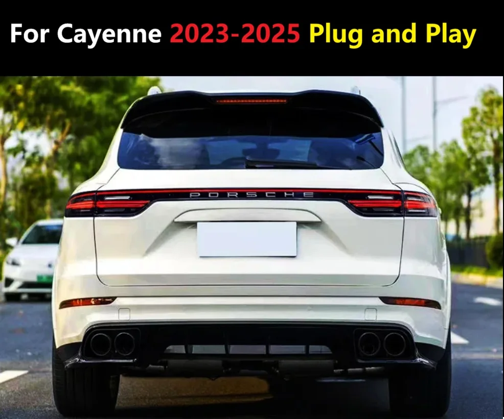 

Подходит для моделей 2011-2017 годов, а затем обновлен до моделей 2024 года. Модификация задних фонарей Porsche Cayenne Turbo - светодиодные, с непрерывным светом