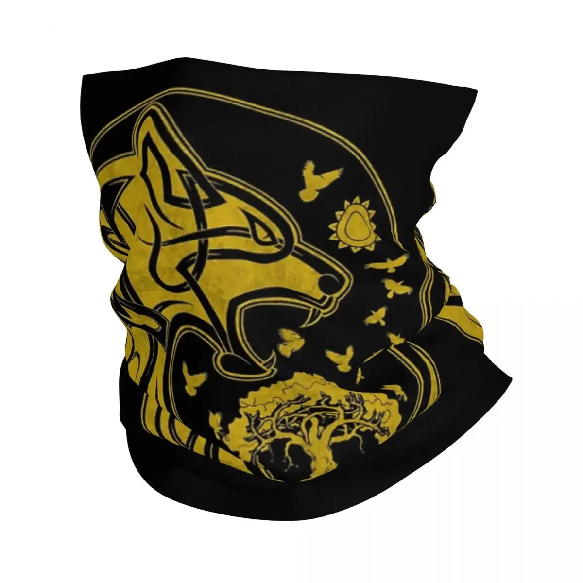 Viking Loki Son Fenrir Bandana Neck Gaiter Printed Mask Scarf Multi-use Balaclava Hiking Fishing For Men Women Adult Winter