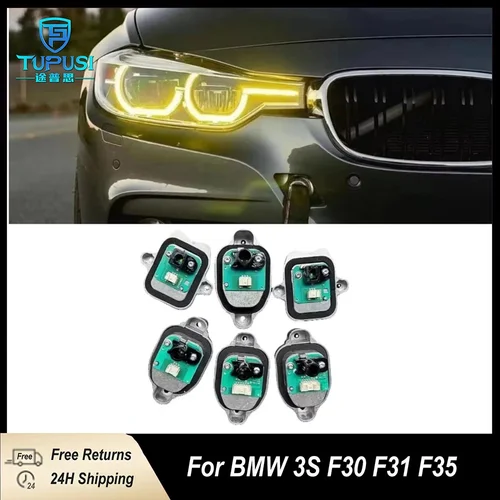 63117419610 63117419615 luces de circulación diurna amarillas brillantes para BMW Serie 3 F30 LCI 3' F31 faro LED DRL Angel Eyes para coche