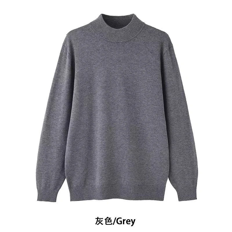 Knit Solid All-match Simple Bottoming Autumn Winter Turtleneck Long Sleeve Men Top Fashion Oversized Trend Harajuku New Clothes