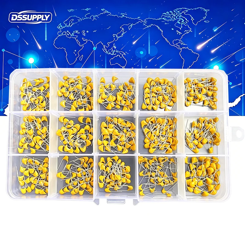 450PCS/Box Set 50V Monolithic Ceramic Capacitor Kits 10PF 20PF 30PF 47PF 56PF 68PF 100PF 200PF 300PF 680PF 1 4.7 10 47nF 100NF