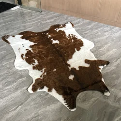 Simulated Cow Pattern Plush Carpet Home Floor Cushion Irregular Rug Bedroom Decorative Household Children's