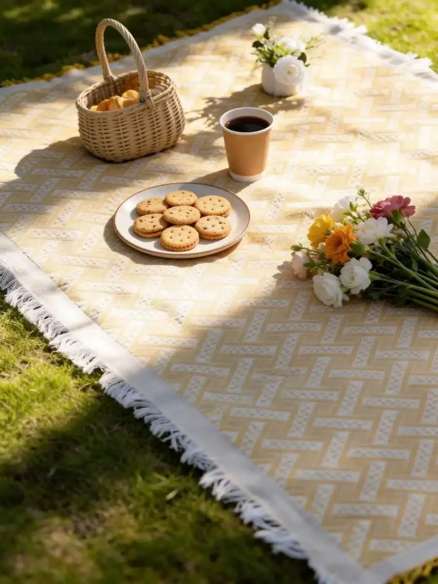 

Ins-Style Picnic Mat –Moisture-Proof Camping Blanket, Foldable Outdoor Mat For Lawn, Beach, Hiking & Family Gatherings