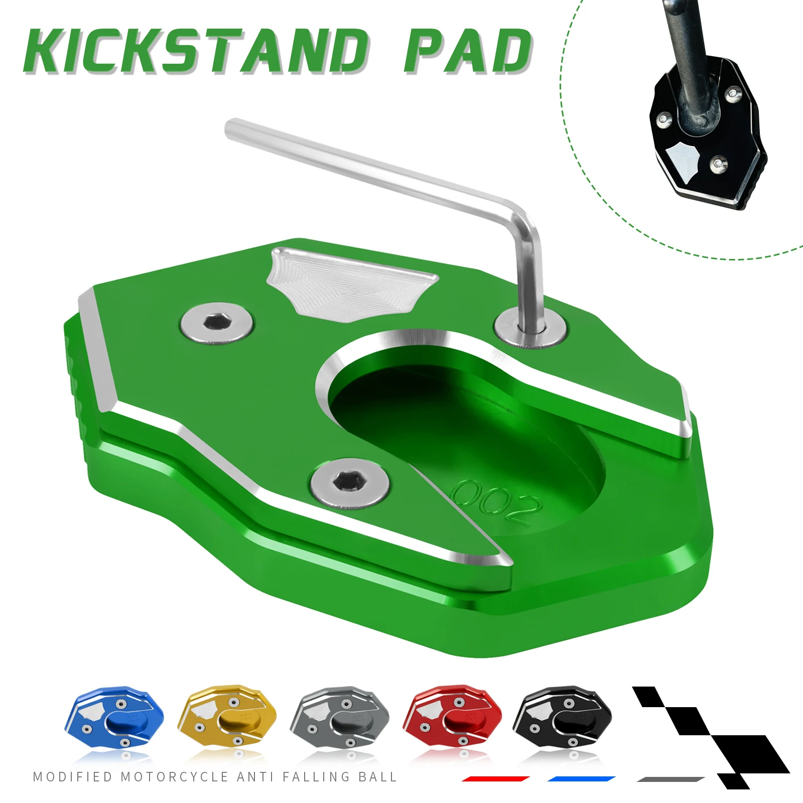 

Motorcycle CNC Kickstand Extension Pad For KAWASAKI ZX6R ZX10R Z1000/SX Z800 Z900 Z650 Z750 Z900RS NINJA1000 650R ER6N ER6F