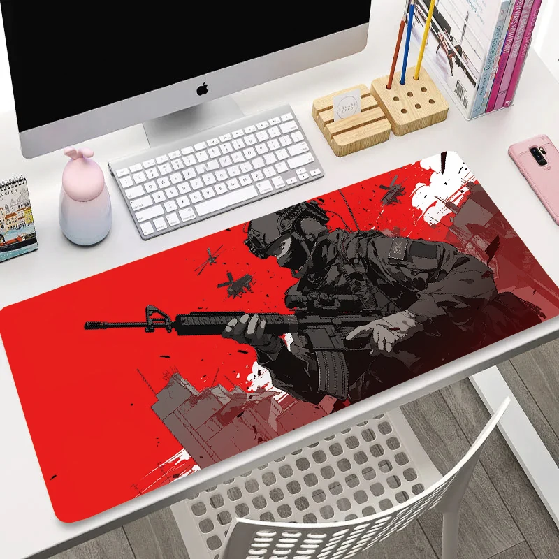 XXL Shooting Drill Mousepad Gamer Design Office Mat Large Computer Game Home Desk Pads Anti-Slip Gaming Keyboard Long Table Mats