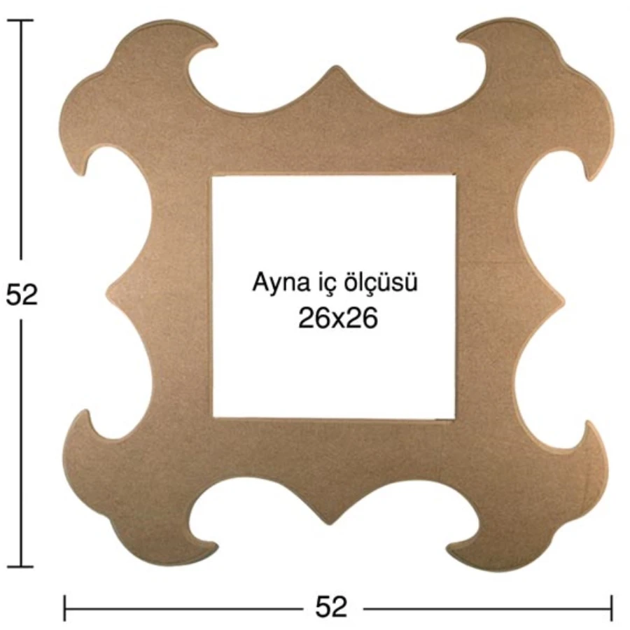 AY132 Mirror Frame, Dyeable Raw Wood Frame