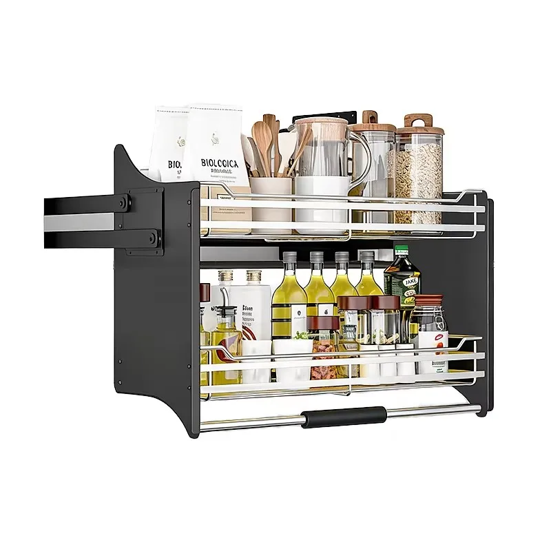 New product design: stainless steel cabinet lift-up storage basket, kitchen lift-up storage basket, kitchen storage rack