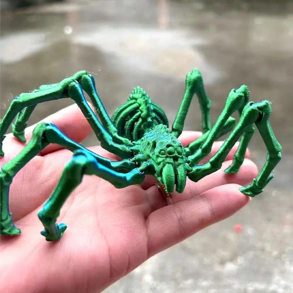 Araña movible de articulación 3D de plástico creativo, modelo de simulación de animales móviles, adornos de escritorio, 5 colores