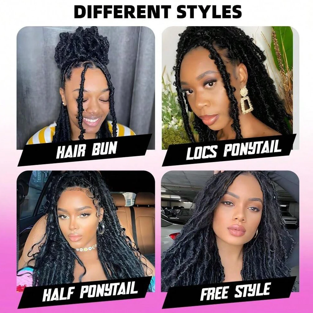 Butterfly Locs Capelli all'uncinetto Pre loop 10/14 pollici Locs corti in difficoltà Locs sintetici morbidi Trecce all'uncinetto Estensioni dei capelli