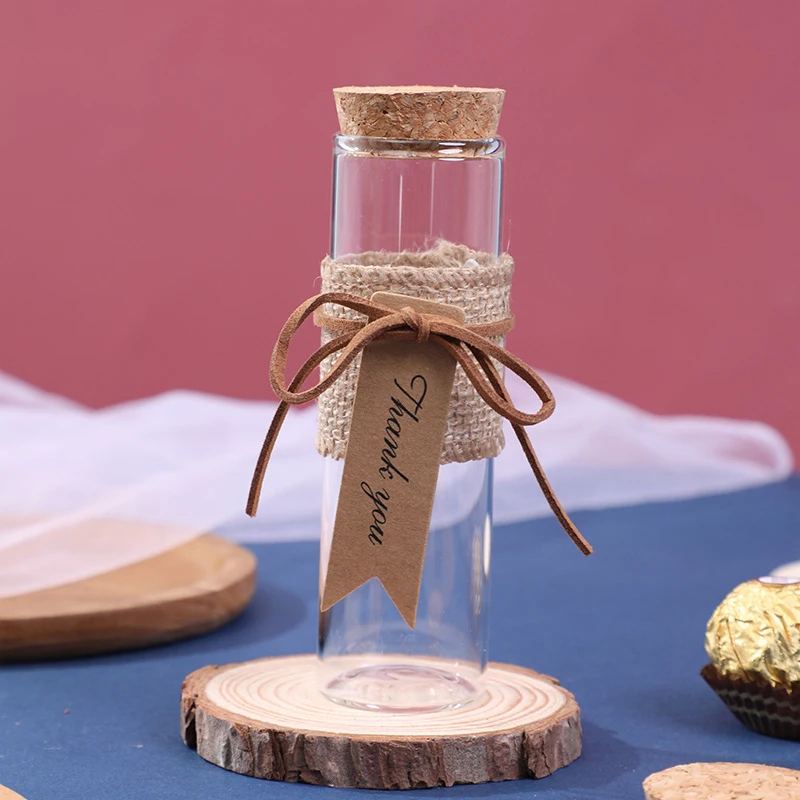 Transparent Wedding Candy Box Test Tube Vial Candy Box Wishing Glass Bottle Cork Companion Gift Mori Small Fresh Jars Glass Vial