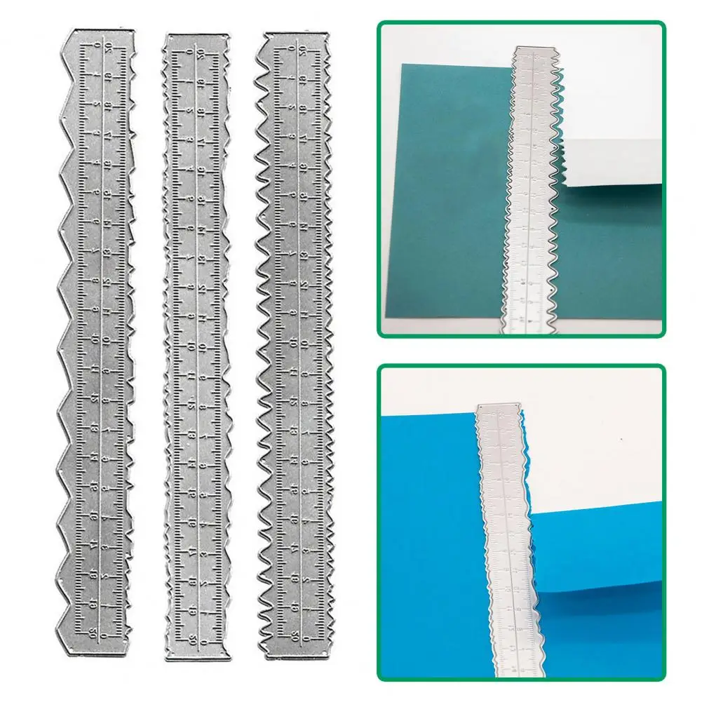 Irregular Edge Ruler Multifunctional Ruler Metal Paper Tearing Ruler Set for Diy Craft School Office Irregular for Scrapbooking