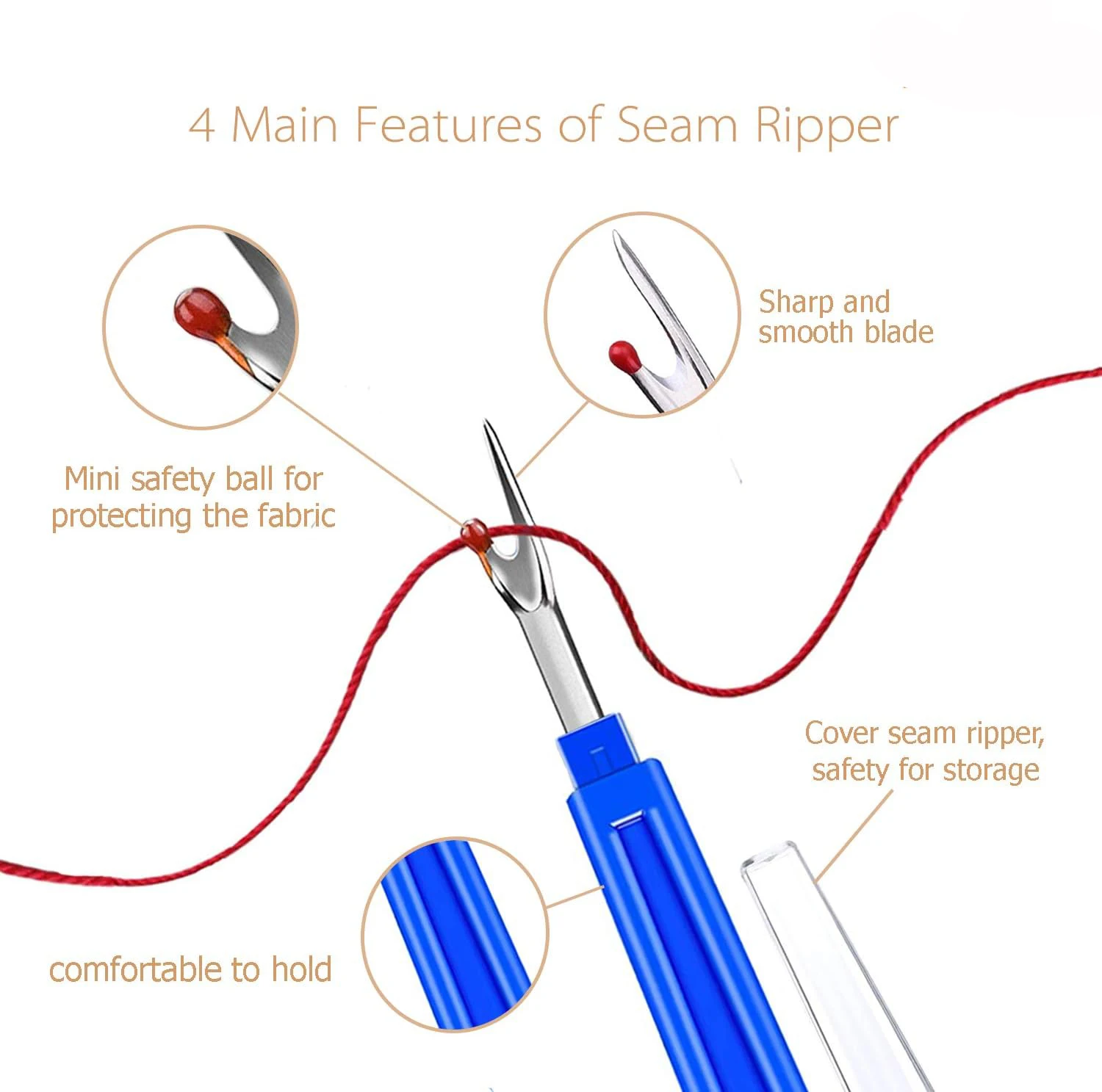 Sewing Seam Ripper Kit  Sewing Stitch Thread Unpicker Cutter Remover for Sewing Crafting Needlework Embroidery Tool