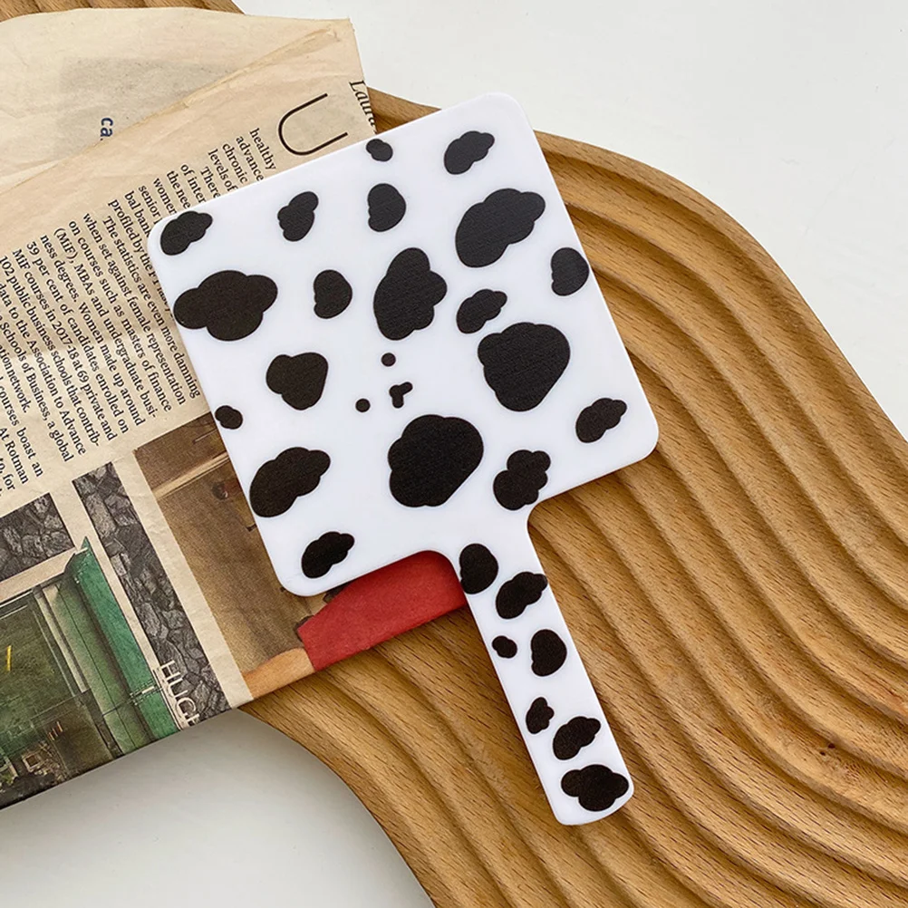 قطعتان من مرايا المكياج المحمولة، مرآة محمولة أنيقة مع مقبض مريح للاستخدام في السفر من قبل والنساء