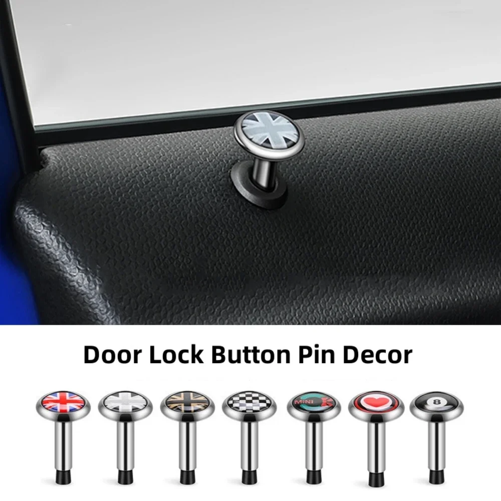 1pc Car Door Safety Metal Bolt Door Lock Button Pin Decor For MINI COOPERS S One JCW F53 F54 F55 F56 F60 R50 R55 R56 R57 R60 R61