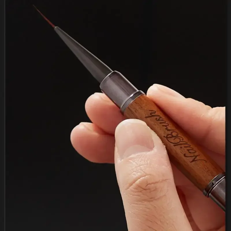 Pennello triangolare per nail art Penna punte 3D Modello Fototerapia Pennello per unghie acrilico Gel UV Strumenti per manicure fai da te Pennelli per unghie con manico in legno