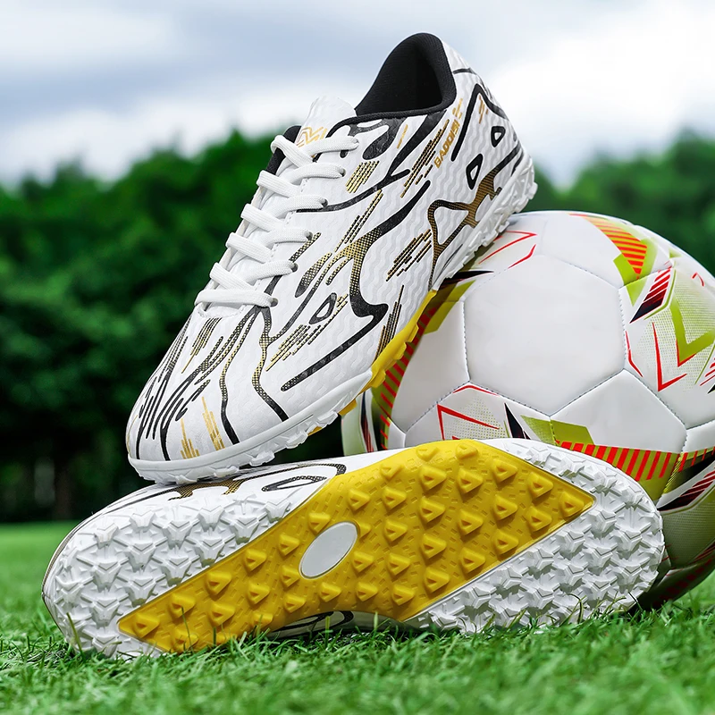 Unisex Men Women Youth TF Turf Soccer Cleats Lightweight Breathable Artificial Grass Training Football Shoes Non Slip Teenagers