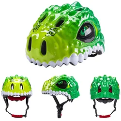 Kids Dinosaur Bike Helmet Children Sports Helmet with Vent Holes Skating Helmet Balance Bike Helmet for Kids Boys Girls