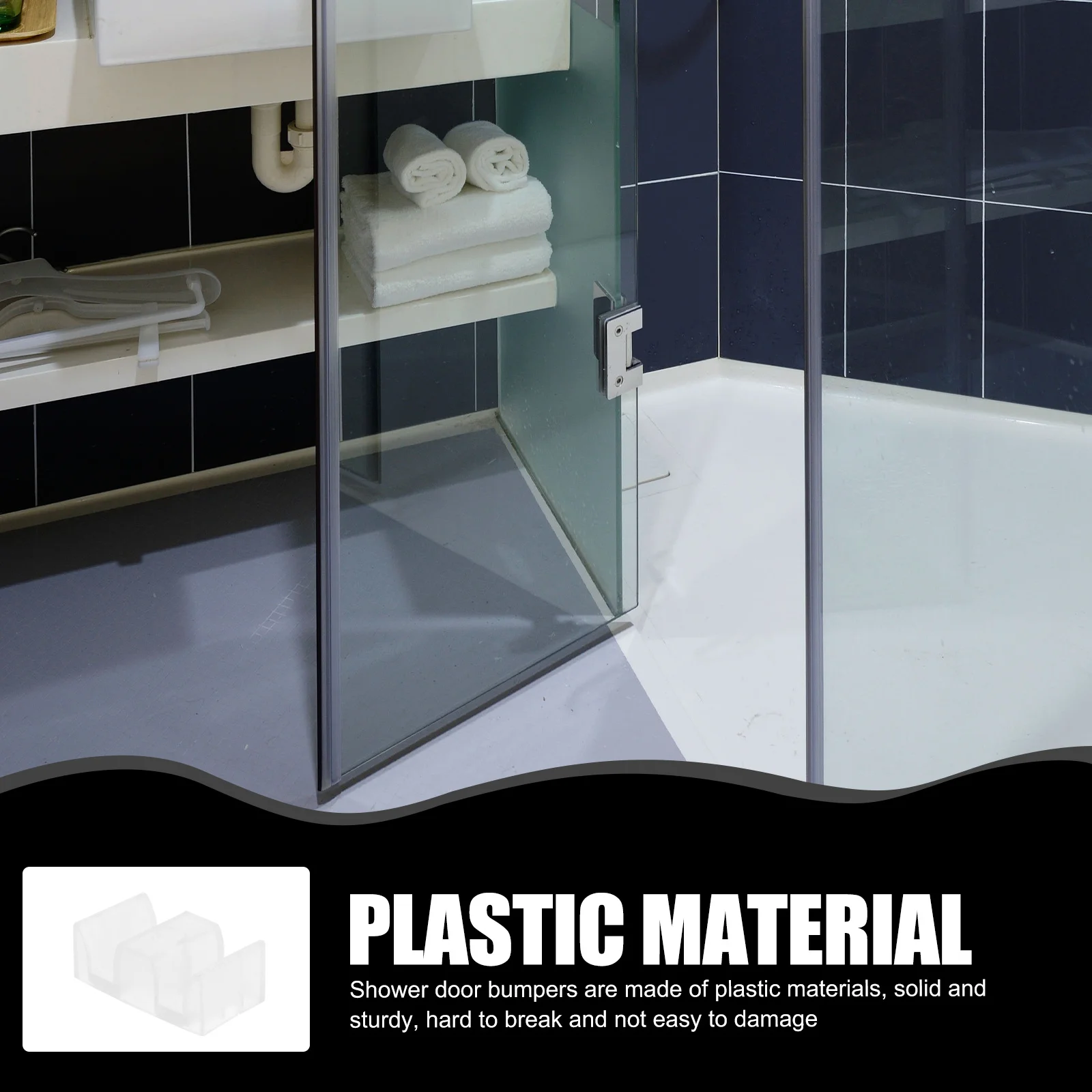 

10Pcs Sliding Shower Door Bottom Guide Plastic Bumper Replacement Parts for Bathroom Door Anti-Slip Protection