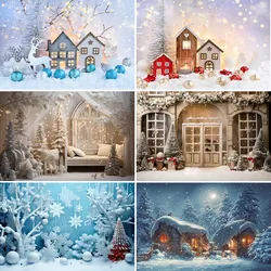 Bonvvie Christmas Backdrop Xmas Tree Window Fireplace Stocking Baby Portrait Photocall Family Party Decor Photography Background