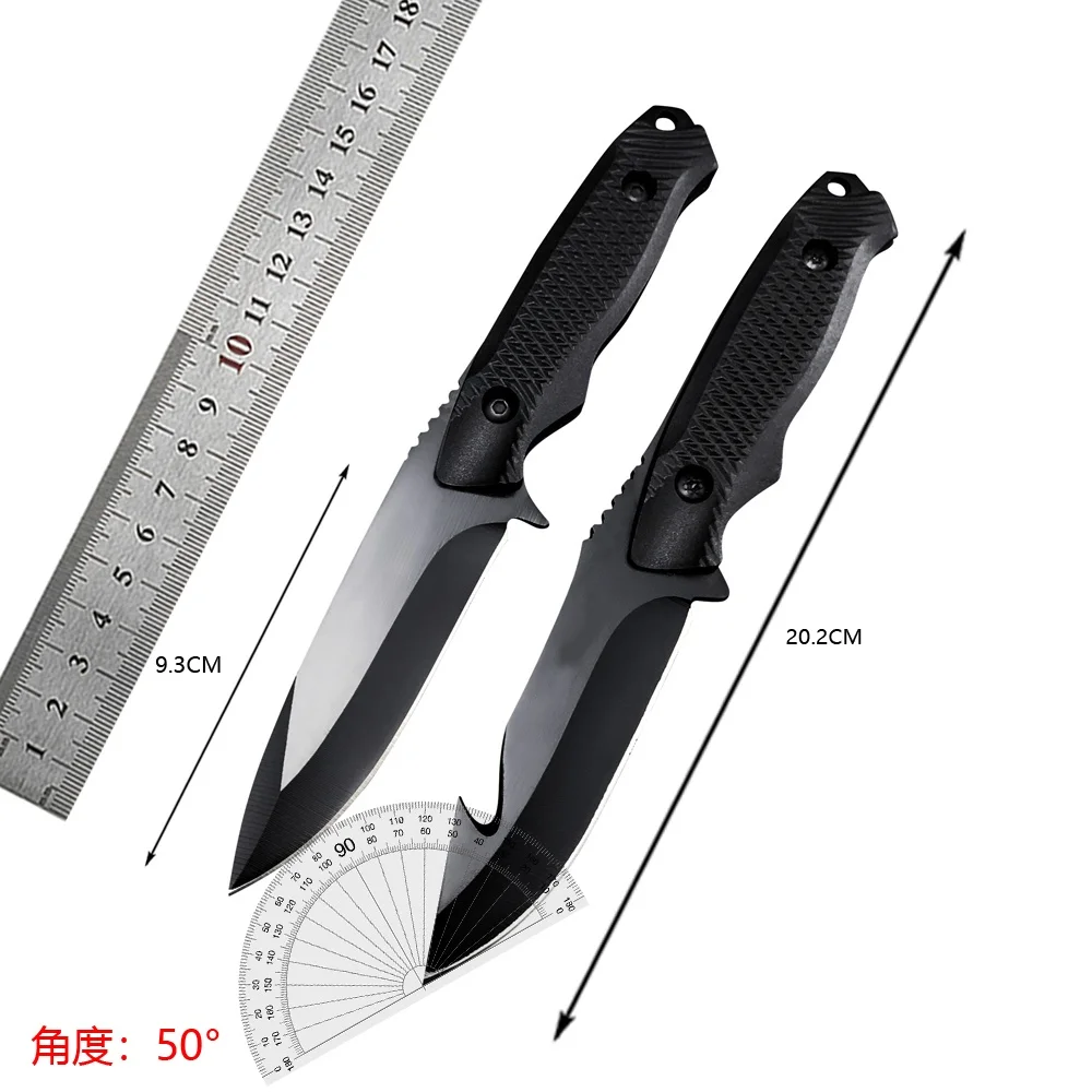 Combat Tactical Knife D2 Steel Fixed Blade Knife Walnut Handle 2-in-1 Two Katana Outdoor Hunting Multi Knives Survival Tool 2PCS image 6