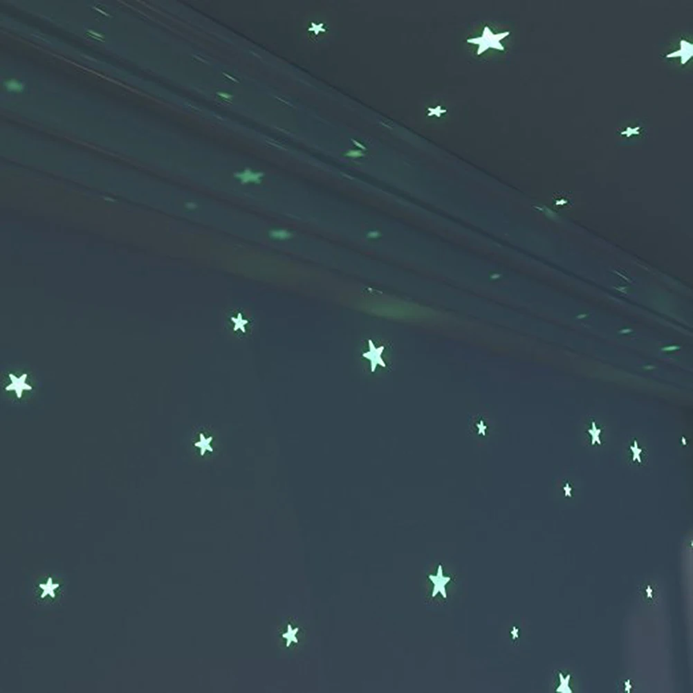 

Luminous Star Moon Set Fluorescent Sticker Glow In Dark Bedroom Nursery Kid Room Wall Decor Festival Decal White Night Light