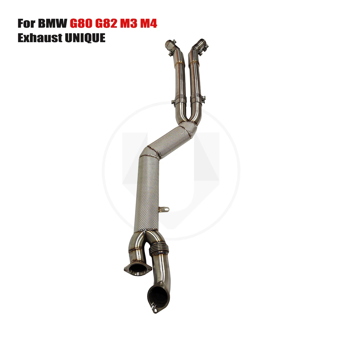 UNIQUE Single Mid Pipe with Resonator 101mm/4inches Special Design for Bmw g80 g82 m3 m4 s58 Middle Pipe SS304 Exhaust Systems