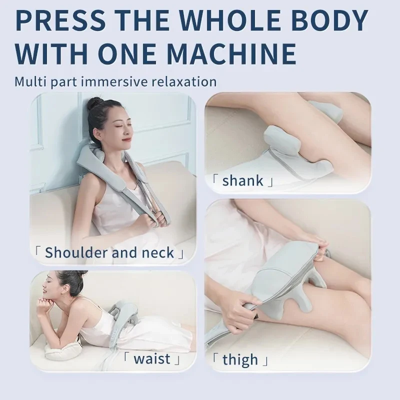 P8 massagem xale multifuncional cervical pescoço e ombro trapezius massageador aquecimento amassar xale branco cinza