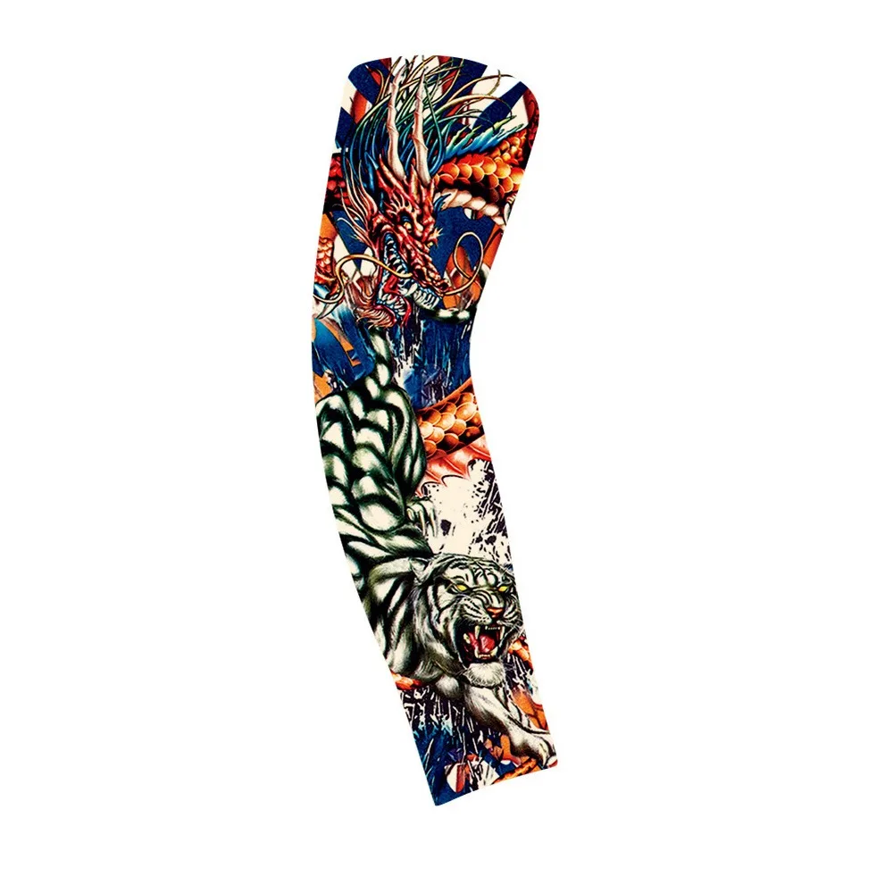 Flower Arm Pattern Flower Arm Tattoo Sleeve Breathable Elastic Sun Protection Cover UV Protection Long-sleeved
