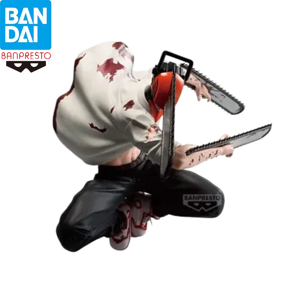 Bandai Banpresto Vibration Stars Chainsaw Man Denji Dual Saw Blood Anime Desktop Licensed Fan Collectible Statue Gift Toy
