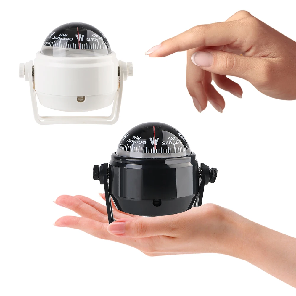 Brújula para barco, tablero marino, adornos de grupo de instrumentos, brújula portátil, navegación, medidor electrónico de brújula pivotante para coche