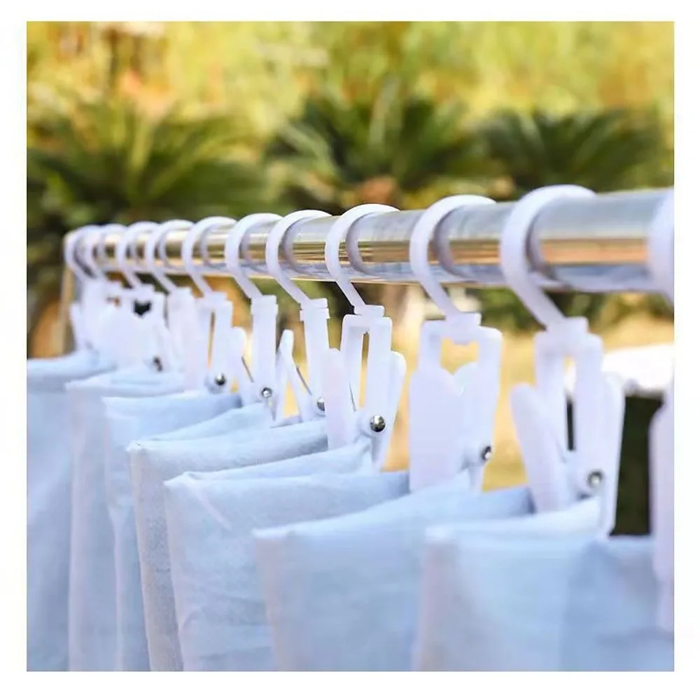 360° Rotation Plastic Clip Compact Design Multi-Purpose Hook Hook Clip Durable Space Management Clothes Storage Clip