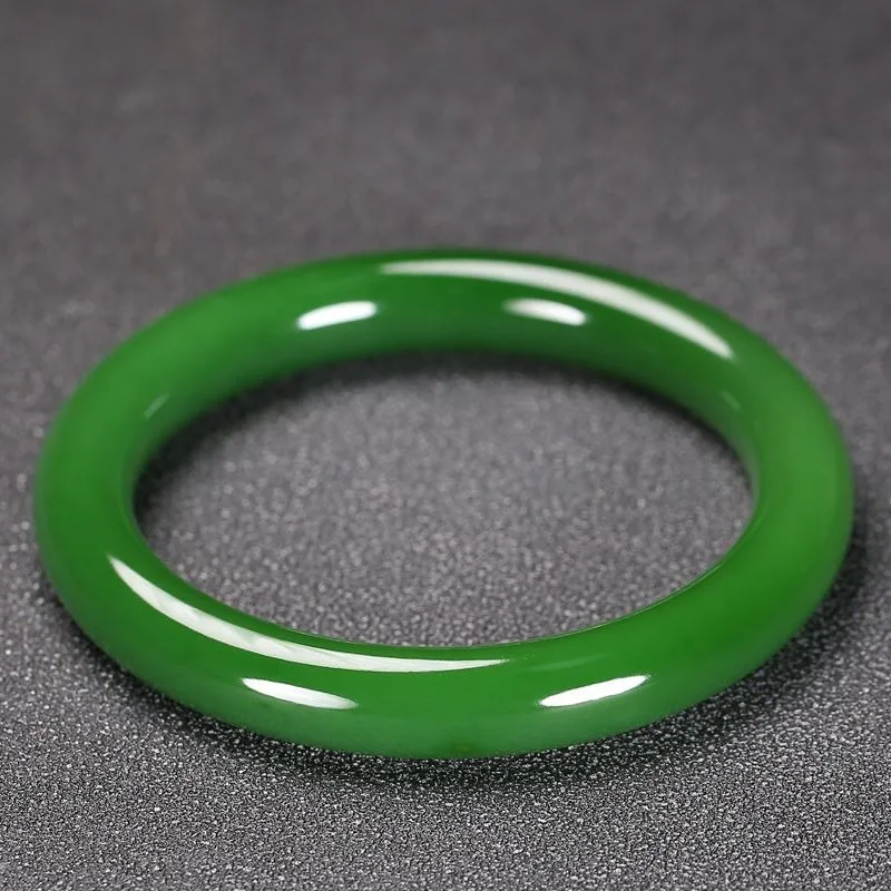 Biyu bracelet, spinach green thin round strip women's Yuyu bracelet.