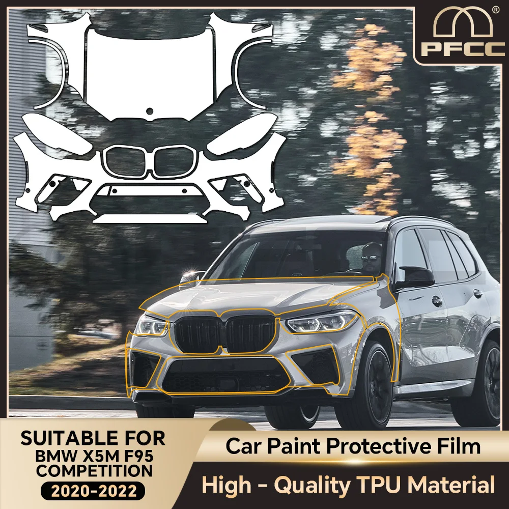 For BMW X5 M F95 COMPETITION 2020-2022 TPU Paint Protection Film Clear Bra Car Body Anti-Scratch Pre-Cut PPF Resistant Invisible