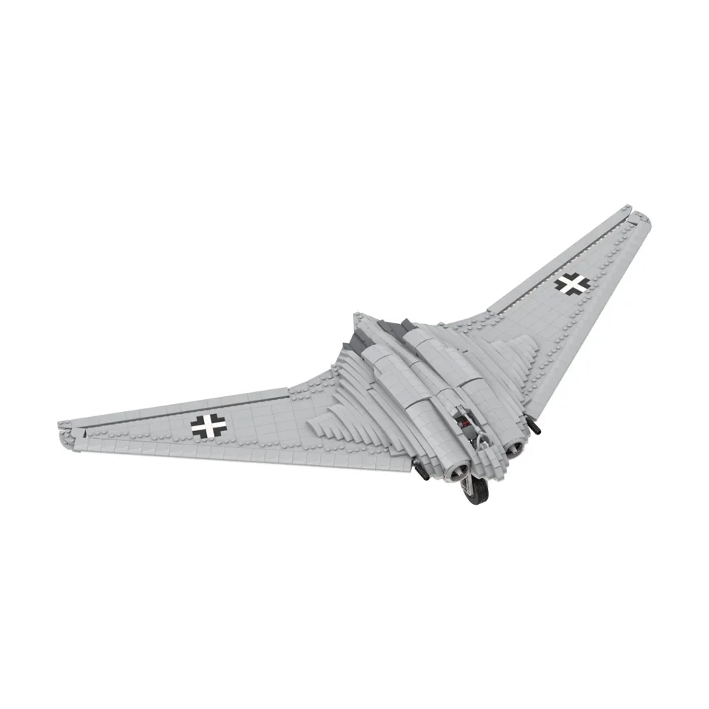 MOC German Space Fighters Ho-229 Fighters Bombers Building Blocks Modello Tailless Flying Wing jet Bombers Mattoni Giocattolo Regalo per bambini