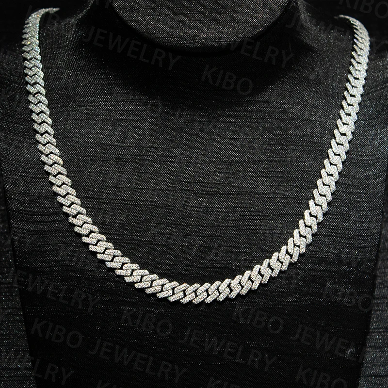 Real Rapper Gold Iced Out Hip Hop Jewelry For Men 8mm 10K Solid Gold Lab Grown Diamond Cuban Link Chain