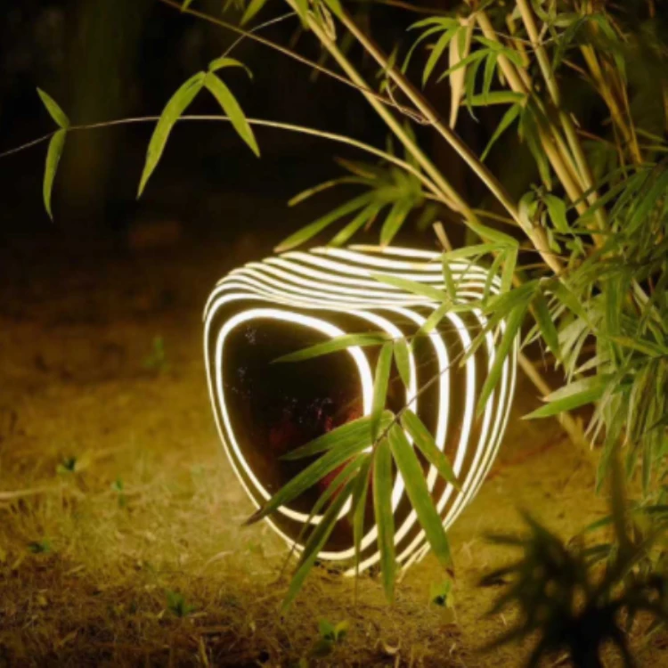 Garden Seat Illuminated Zebra Stripes Stone RGB Lighting Remote Control Bar Stool Chair Party Lighting Furniture