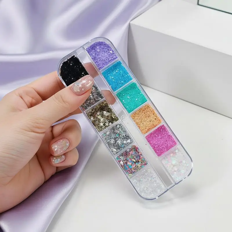 Laser Star Nail Glitter Shiny Mixed Sequins Non-Irritating for Beginner DIY Manicure Decoration