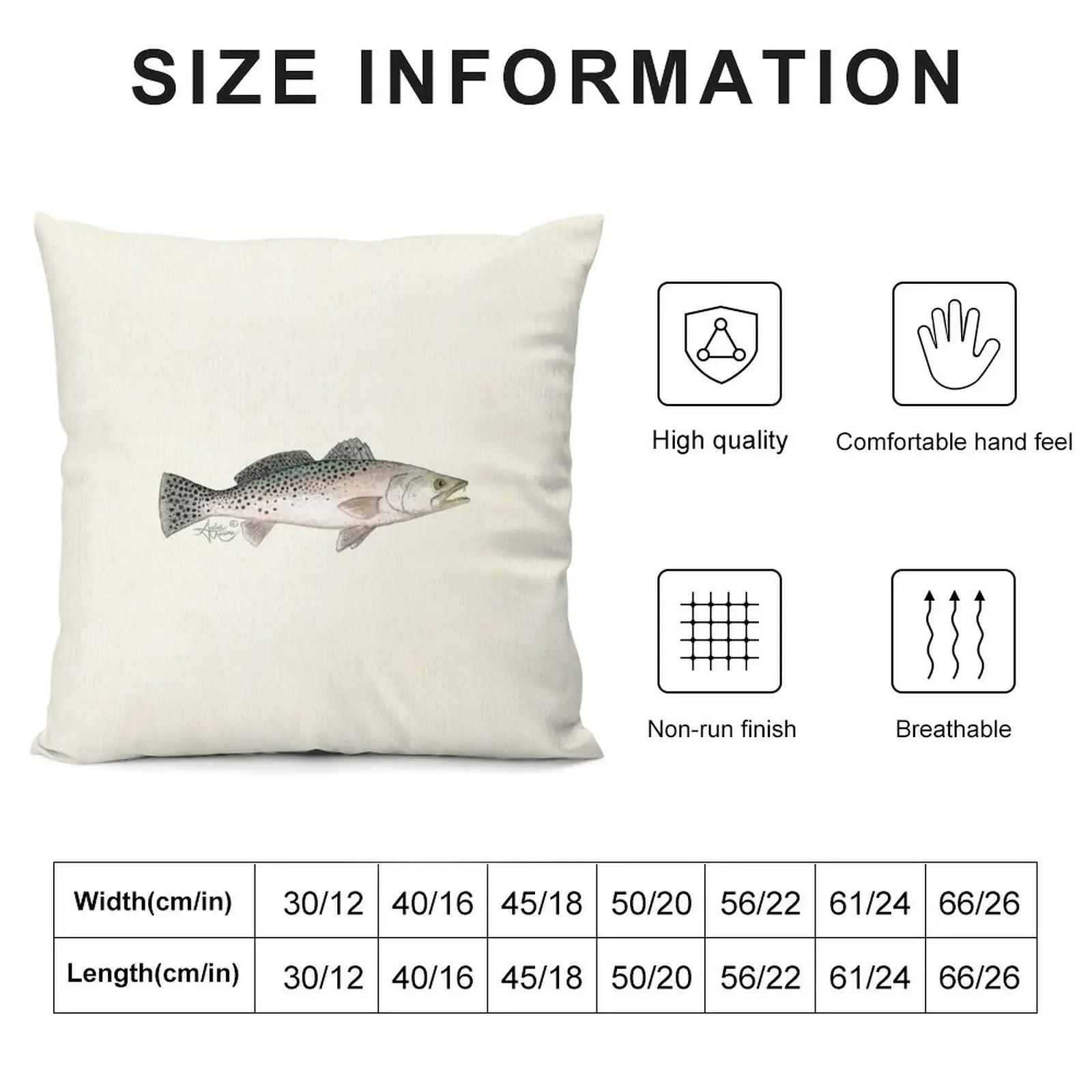 Spotted Seatrout by Amber Marine ~ watercolor fish art, ? 2013 Throw Pillow Pillowcase luxury throw pillow covers pillow