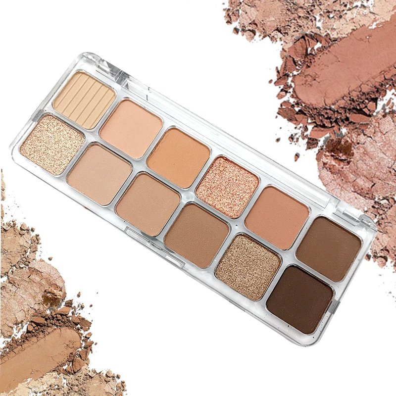 Palette de fards à barrage imperméables, haute pigmentation, scintillant, mat, longue durée, palette de fards à barrage, taille de voyage, maquillage, 12 couleurs, 256