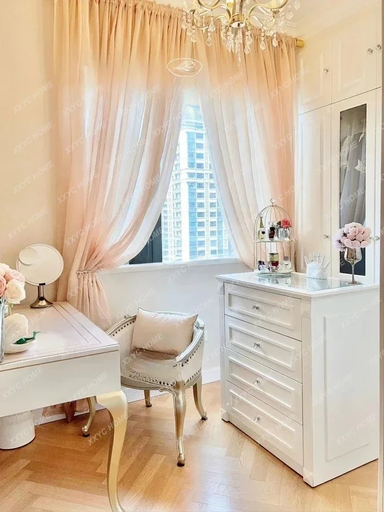 

YY light luxury cloakroom Shimadai household cream wind storage cabinet jewelry double-sided display high-end floor