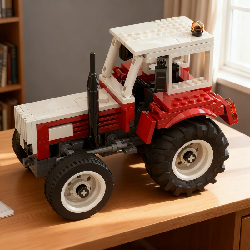 295pcs MOC City Farm Steyr 650 760 Oldtimer Tractor Mower Model Building Blocks Education Idea Craft Display Collection Birthday