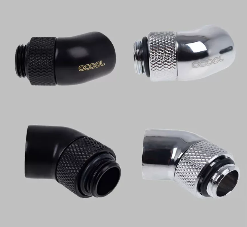 2pcs Original Alphacool HF Computer Water Cooling Loop Build 45 Degree 360 Rotary Elbow,DIY Split Watercooling G1/4